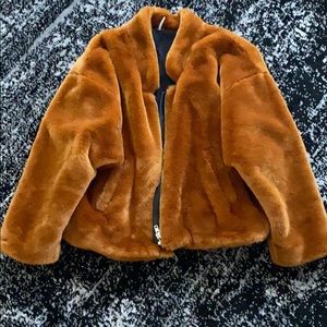 Free people faux plush/fur jacket